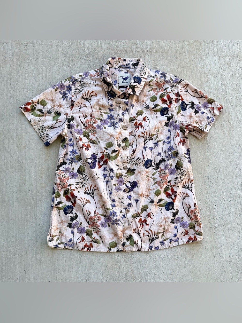 Yiume Hawaiian Shirt Women Size Medium Aloha  All Over Print Floral